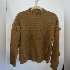 Michael Kors Golden Brown Sweater with Fringe, size Med